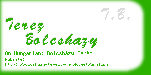 terez bolcshazy business card